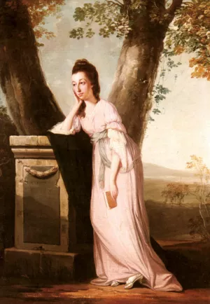 Portrait of a Lady, said to be Thesesa Parker 1744-1775; Wife of John Parker, Later Lord Borington by Benjamin Wilson - Oil Painting Reproduction