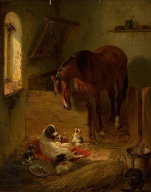 In the barn by Benno Adam Oil Painting