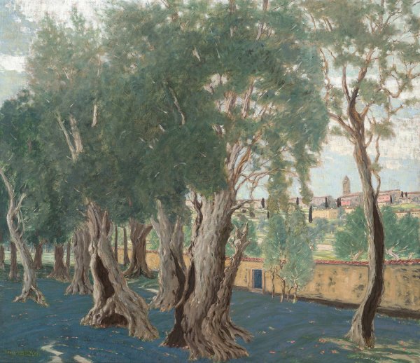 Olive grove by Benno Becker - Hand-Painted Oil Painting Reproduction