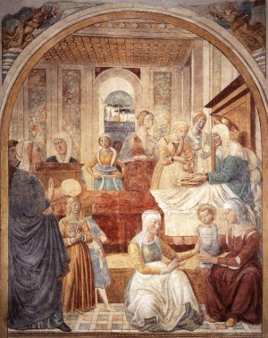 Birth of Mary by Benozzo Di Lese Di Sandro Gozzoli Oil Painting