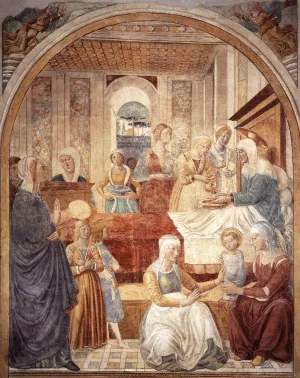 Birth of Mary by Benozzo Di Lese Di Sandro Gozzoli - Oil Painting Reproduction