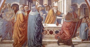 Expulsion of Joachim from the Temple by Benozzo Di Lese Di Sandro Gozzoli Oil Painting