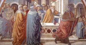 Expulsion of Joachim from the Temple by Benozzo Di Lese Di Sandro Gozzoli - Oil Painting Reproduction