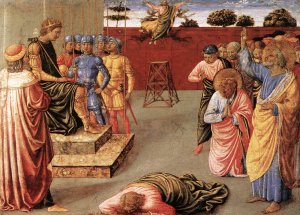 Fall of Simon Magus by Benozzo Di Lese Di Sandro Gozzoli Oil Painting