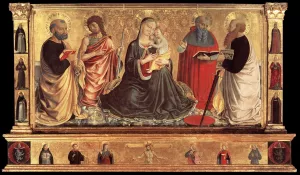 Madonna and Child with Sts John the Baptist, Peter, Jerome, and Paul Oil painting by Benozzo Di Lese Di Sandro Gozzoli