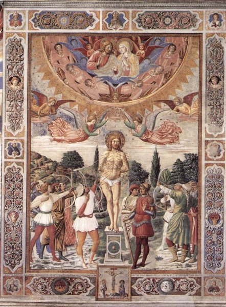 Main Product Photo of Martyrdom of St Sebastian Painting by Benozzo Di Lese Di Sandro Gozzoli