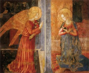 San Domenico Annunciation by Benozzo Di Lese Di Sandro Gozzoli Oil Painting