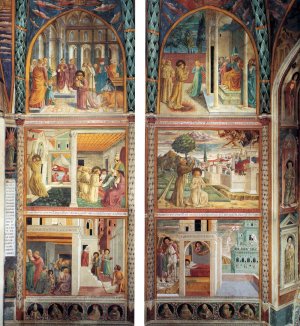 Scenes from the Life of St Francis North Wall by Benozzo Di Lese Di Sandro Gozzoli Oil Painting