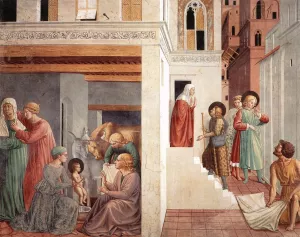 Scenes from the Life of St Francis Scene 1, North Wall Oil painting by Benozzo Di Lese Di Sandro Gozzoli