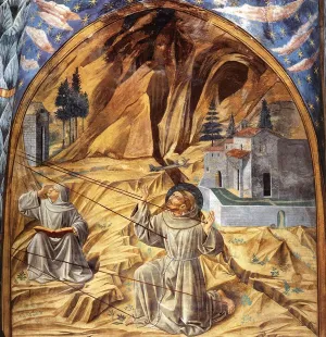 Scenes from the Life of St Francis Scene 11, South Wall Oil painting by Benozzo Di Lese Di Sandro Gozzoli