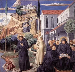 Scenes from the Life of St Francis Scene 12, South Wall by Benozzo Di Lese Di Sandro Gozzoli - Oil Painting Reproduction