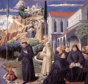 Scenes from the Life of St Francis Scene 12, South Wall Oil painting by Benozzo Di Lese Di Sandro Gozzoli