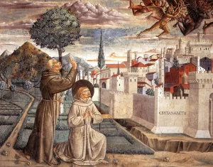 Scenes from the Life of St Francis Scene 6, North Wall Oil painting by Benozzo Di Lese Di Sandro Gozzoli