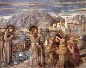 Scenes from the Life of St Francis Scene 7, South Wall by Benozzo Di Lese Di Sandro Gozzoli - Oil Painting Reproduction