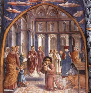 Scenes from the Life of St Francis Scene 9, North Wall Oil painting by Benozzo Di Lese Di Sandro Gozzoli