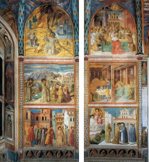 Scenes from the Life of St Francis South Wall by Benozzo Di Lese Di Sandro Gozzoli Oil Painting