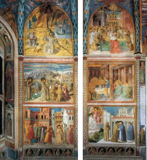 Scenes from the Life of St Francis South Wall painting by Benozzo Di Lese Di Sandro Gozzoli