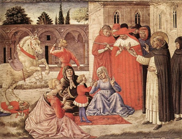 Main Product Photo of St Dominic Reuscitates Napoleone Orsini Painting by Benozzo Di Lese Di Sandro Gozzoli