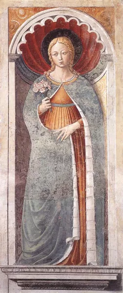 St Fina on the Pillar by Benozzo Di Lese Di Sandro Gozzoli Oil Painting