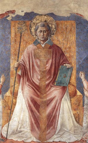 St Fortunatus Enthroned Oil painting by Benozzo Di Lese Di Sandro Gozzoli