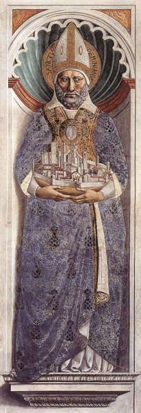 St Gimignano on the Pillar Oil painting by Benozzo Di Lese Di Sandro Gozzoli