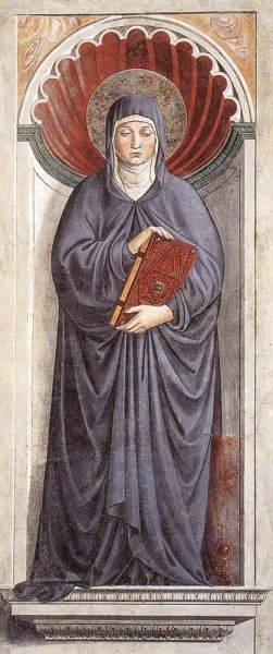 St Monica on the Pillar by Benozzo Di Lese Di Sandro Gozzoli Oil Painting