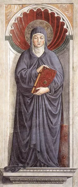 St Monica on the Pillar Oil painting by Benozzo Di Lese Di Sandro Gozzoli