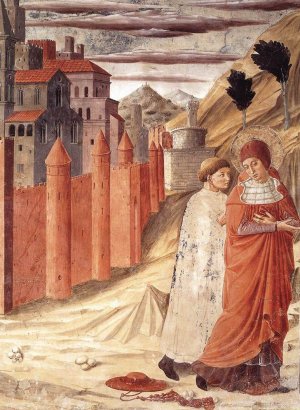 The Departure of St Jerome from Antioch Oil painting by Benozzo Di Lese Di Sandro Gozzoli