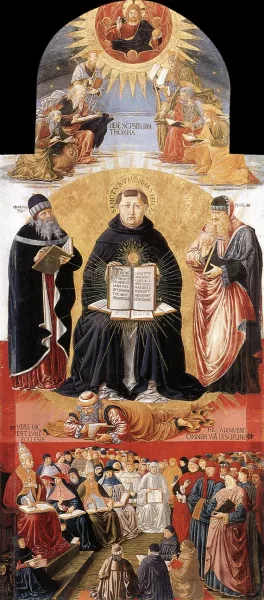 Triumph of St Thomas Aquinas by Benozzo Di Lese Di Sandro Gozzoli Oil Painting