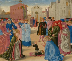 Saint Zenobius Resuscitating a Dead Child by Benozzo Gozzoli Oil Painting