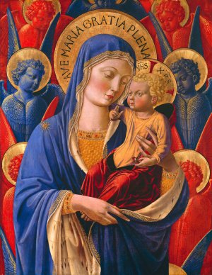 Virgin and Child with Angels by Benozzo Gozzoli Oil Painting