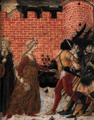 The Meeting of Jephthah and His Daughter Detail Oil painting by Benvenuto Di Giovanni