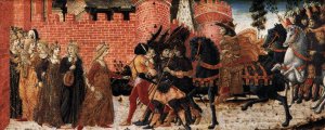 The Meeting of Jephthah and His Daughter Oil painting by Benvenuto Di Giovanni