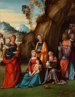 Adoration of the Magi by Benvenuto Tisi Oil Painting