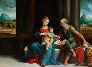 Madonna and Child and St. Jerome by Benvenuto Tisi Oil Painting
