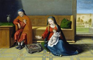 The Holy Family by Benvenuto Tisi Oil Painting