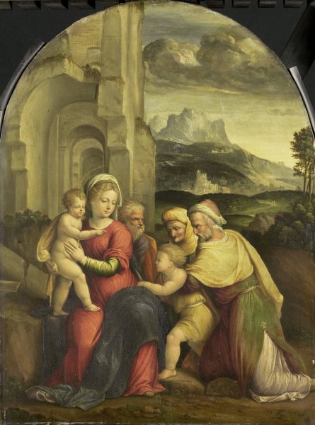 The Holy Family  by Benvenuto Tisi - Hand-Painted Oil Painting Reproduction