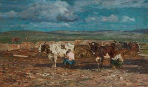 La Mungitura by Beppe Ciardi Oil Painting