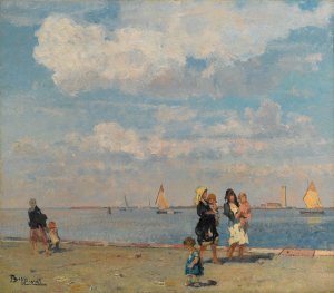 Walking along the water, Venice by Beppe Ciardi Oil Painting