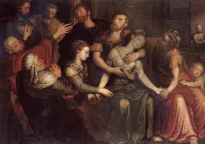 The Death of Lucretia by Bernaert De Ryckere Oil Painting