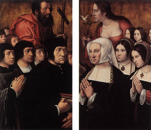Haneton Triptych Wings by Bernaert Van Orley - Hand-Painted Oil Painting Reproduction