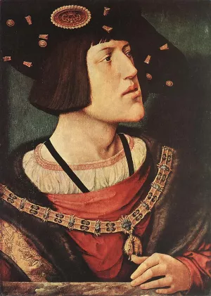 Portrait of Charles V by Bernaert Van Orley - Oil Painting Reproduction