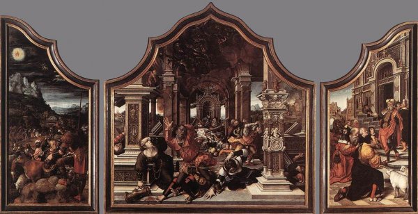 Triptych of Virtue of Patience by Bernaert Van Orley - Hand-Painted Oil Painting Reproduction
