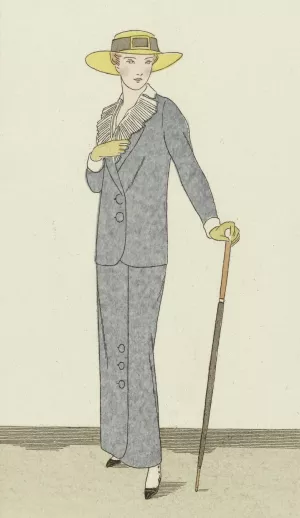 Journal des Dames et des Modes, 1912, Costumes Parisiens, no. 7 by Bernard Boutet De Monvel Oil Painting