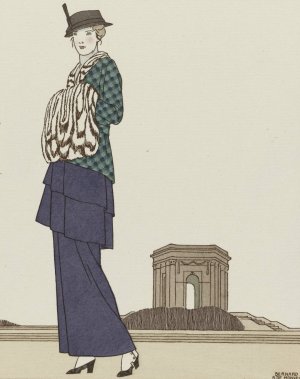 Le Jardin de Peyrou; Costume tailleur de Cheruit by Bernard Boutet De Monvel Oil Painting