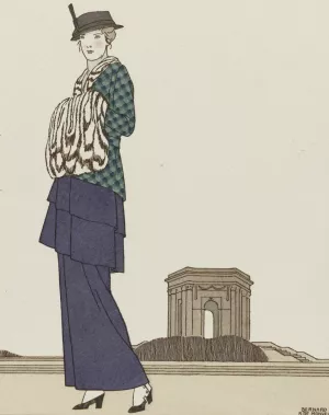 Le Jardin de Peyrou; Costume tailleur de Cheruit by Bernard Boutet De Monvel Oil Painting