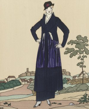 Le paysage romantique ; Costume tailleur de Worth by Bernard Boutet De Monvel Oil Painting