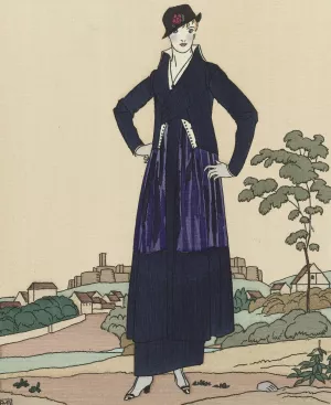 Le paysage romantique ; Costume tailleur de Worth by Bernard Boutet De Monvel Oil Painting