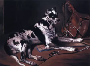 Recumbant Great Dane by Bernard De Gempt Oil Painting