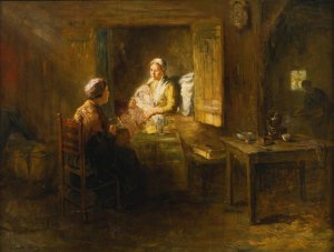 The newborn baby by Bernard De Hoog Oil Painting